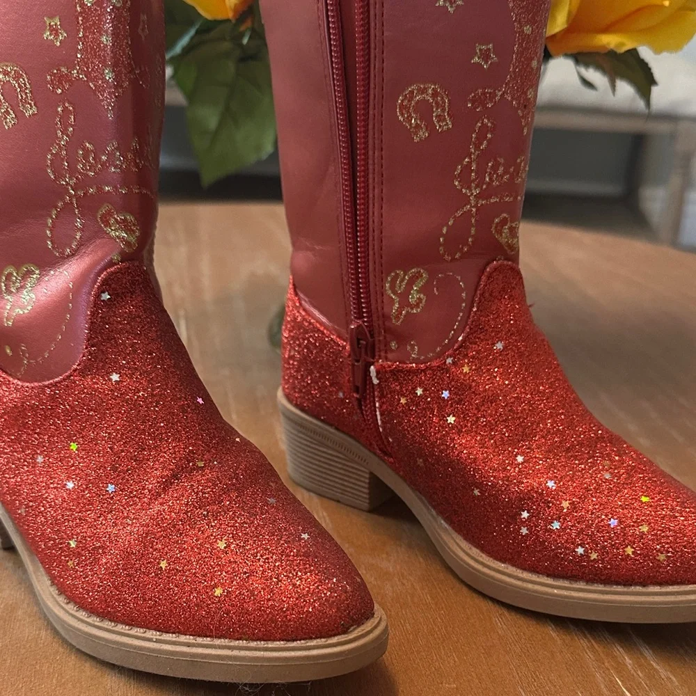 Disney Red and Gold Kids Boots - Picture 3 of 4